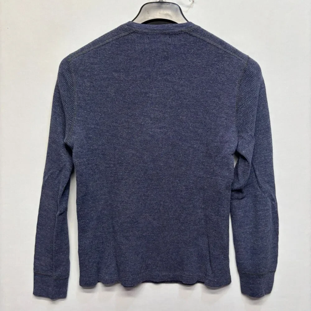 Wallace & Barnes Men Henley Waffle Thermal Shirt Top Size Small Blue D121 -18